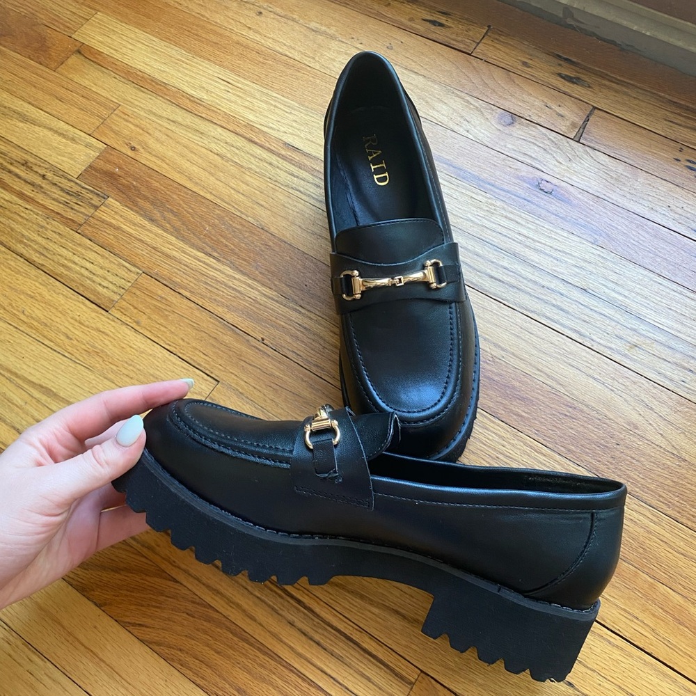 Platform Black Loafers